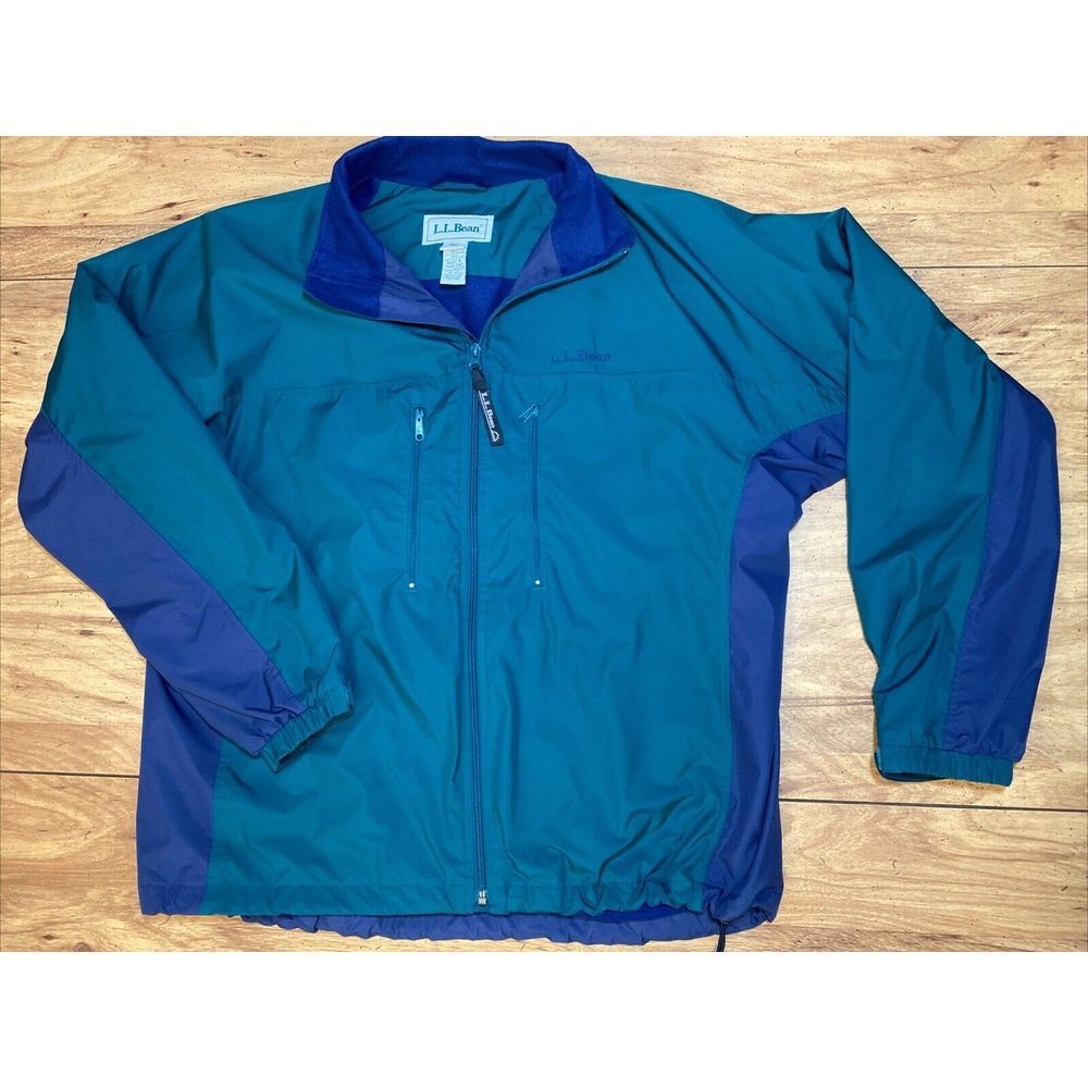 L.L. Bean Men's Reg Large Lined Windbreaker Golf Boat Jacket OKD05 Excellent